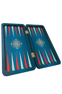Mini Tavla Seyahat Geometrik Tavla Cep Tavla 24x24 cm - Renkli Tasarım - Backgammon ürün fotoğrafı