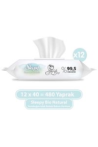 Bio Natural Yenidoğan Islak Bebek Bakım Havlusu 12x40 (480 YAPRAK) ürün fotoğrafı