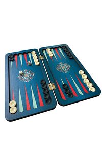 Mini Tavla Seyahat Geometrik Tavla Cep Tavla 24x24 cm - Renkli Tasarım - Backgammon ürün fotoğrafı