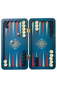 Mini Tavla Seyahat Geometrik Tavla Cep Tavla 24x24 cm - Renkli Tasarım - Backgammon ürün fotoğrafı