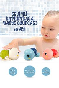 Kurmalı El Göz Gelişimini Destekleyen Bebek Su Oyunu Kaplumbağa Banyo Arkadaşı Suda Yüzen Oyuncak ürün fotoğrafı