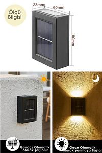 Tekli Yeni Model Solar Çift Taraflı Duvar Lambası Güneş Enerjili Aydınlatma Dekorasyon Aplik Işık ürün fotoğrafı