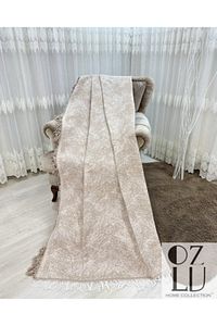 Pamuklu Koltuk - Çekyat Örtüsü 170x220 Alaca Bej Kaydırmaz Koltuk Şalı ürün fotoğrafı