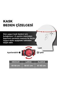 Raptor M Beden ( Baş Çevresi 55-58cm ) Siyah/kırmızı ürün fotoğrafı