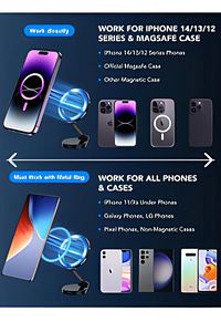 iPhone 11-12-13-14-15-15 Plus-15 Pro Max Uyumlu Magsafe Manyetik Mıknatıslı Araç İçi Telefon Tutucu ürün fotoğrafı