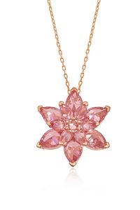 Lotus Çiçeği Gümüş Kolye- 925 Ayar Gümüş ürün fotoğrafı