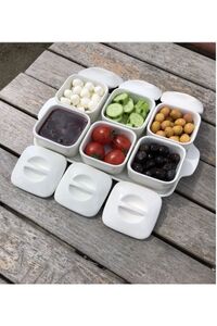 Tepsili Lüks Porselen 6'lı Kapaklı Kavaltılık Seti&kahvaltılık Set ürün fotoğrafı