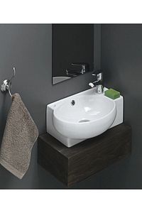 Banyo Ve Tuvalet Mini Köşe Lavabo 28*45 Cm (BANYO DOLABI DAHİL) ürün fotoğrafı