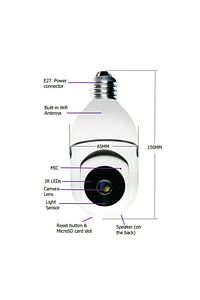 Akıllı Ampul Wifi Kamera Ev Gözetim Ip Kamera Gece Görüş Alarmı ürün fotoğrafı