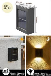 Tekli Yeni Model Solar Çift Taraflı Duvar Lambası Güneş Enerjili Aydınlatma Dekorasyon Aplik Işık ürün fotoğrafı