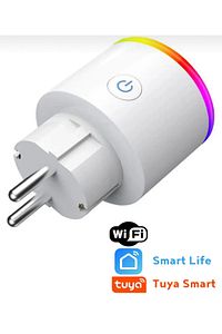 Tekli RGB Işıklı Akım Korumalı Akıllı Wifi Priz Ses ve Uygulama Asistan Kontrol Priz Uyumlu ürün fotoğrafı