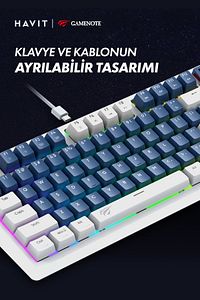 Gamenote Kb884L Rgb Mekanik Türkçe Klavye 1.06inç Tft-lcd Ekran - Red Switch ürün fotoğrafı