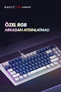 Gamenote Kb884L Rgb Mekanik Türkçe Klavye 1.06inç Tft-lcd Ekran - Red Switch ürün fotoğrafı