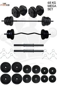 68 Kg Z-barlı Megaset Halter Seti Ve Dambıl Seti, Uzun Bar 150 Cm Ağırlık Seti ,fitness Seti ürün fotoğrafı