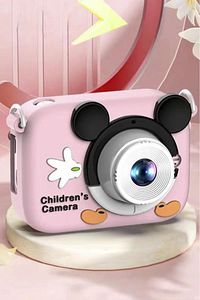 CMR-16 Pembe Mini 1080p Hd Çocuk Kamera Dijital Fotoğraf Makinesi 2.0 Inç Ekran 5 Adet Oyun ürün fotoğrafı