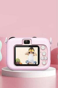 CMR-16 Pembe Mini 1080p Hd Çocuk Kamera Dijital Fotoğraf Makinesi 2.0 Inç Ekran 5 Adet Oyun ürün fotoğrafı