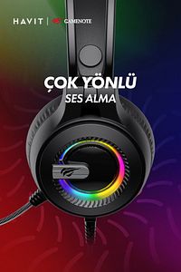 Gamenote H2040D RGB Aydınlatmalı Mikrofonlu Gaming Oyuncu Kulaklığı - 3.5mm Jack + USB ürün fotoğrafı
