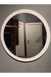 Beyaz Dekoratif Yuvarlak Antre Hol Koridor Duvar Aynası 60 cm ürün fotoğrafı