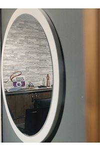 Beyaz Dekoratif Yuvarlak Antre Hol Koridor Duvar Aynası 60 cm ürün fotoğrafı