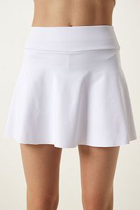 Şortlu Mini Tenis Eteği BEYAZ LOW0003 ürün fotoğrafı