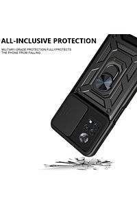 Xiaomi Poco X4 Pro 5g Kılıf Kamera Korumalı Sürgülü Yüzüklü Armor Military Tank ürün fotoğrafı