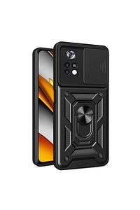 Xiaomi Poco X4 Pro 5g  uyumlu Kılıf Kamera Korumalı Sürgülü Yüzüklü Armor Military Tank ürün fotoğrafı