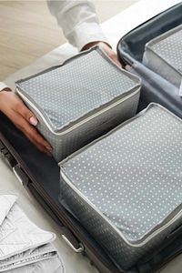 6'lı Valiz Düzenleyici Filesiz Set Gri Benekli ürün fotoğrafı