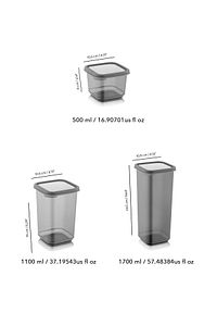 24'lü Mega Set Pino Kare Erzak Saklama Kabı Seti Antrasit 8x(0,50 LT-1,10 LT -1,70 LT) Etiketli ürün fotoğrafı