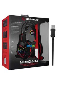 Miracle-x4 Siyah Rgb Led 7.1 Surround Sound System Mikrofonlu Oyuncu Kulaklığı ürün fotoğrafı