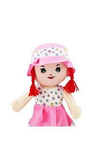 Pembe Elbiseli Oyuncak Bez Bebek 50 Cm Bez Bebek ürün fotoğrafı