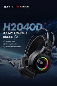 Gamenote H2040D RGB Aydınlatmalı Mikrofonlu Gaming Oyuncu Kulaklığı - 3.5mm Jack + USB ürün fotoğrafı