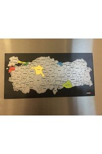 Gez Kazı Magnet Türkiye Haritası-siyah Zeminli- Küçük Boy - Kazınabilir Harita - Gezkazı - Kazınan ürün fotoğrafı