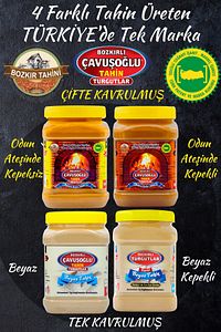 Odun Ateşinde Bozkır Tahini Kepeksiz Karafırın Tahini 930g 2'li Paket ürün fotoğrafı
