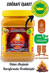 Odun Ateşinde Bozkır Tahini Kepeksiz Karafırın Tahini 930g 2'li Paket ürün fotoğrafı