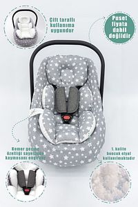 Ortopedik Bebek Puset Minderi, Örtü, Çarşaf, Bebek Pikesi, Emzirme Önlüğü, 5'li Set, Stars Serisi ürün fotoğrafı