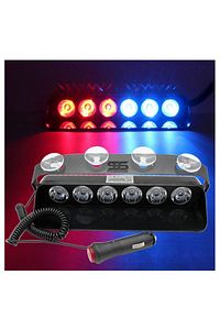 S6 Polis Çakar Lamba Cam Içi Vantuzlu 6 Led Kırmızı Mavi Çakmaklık Girişli 12 Mod Polis Lamba ürün fotoğrafı