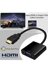 Tablet Projeksiyon Notebook Uyumlu Hdmi To Vga Kablo Siyah ürün fotoğrafı