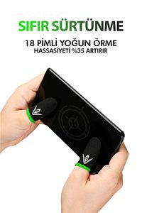 E-spor Mobil Oyun Parmak Eldivenleri Ultra Iletken Karbon Fiber Kumaş - 1 Çift - 2 Parmaklık ürün fotoğrafı