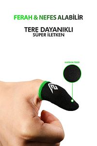 E-spor Mobil Oyun Parmak Eldivenleri Ultra Iletken Karbon Fiber Kumaş - 1 Çift - 2 Parmaklık ürün fotoğrafı