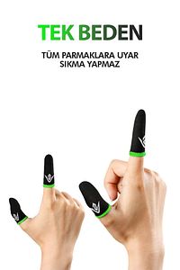 E-spor Mobil Oyun Parmak Eldivenleri Ultra Iletken Karbon Fiber Kumaş - 1 Çift - 2 Parmaklık ürün fotoğrafı