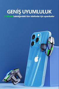 Black Pro X1 E-spor Oyun Tetikleri Pubg  Tuşu  Uyumlu (6 Parmak) ürün fotoğrafı