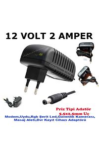 12v 2a Modem - Rgb Led Adaptör Ac Dc 12v2a 12 Volt 2 Amper 12v 2ah Adaptör Trafo Plastik Priz Tip ürün fotoğrafı