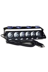 S6 Polis Çakar Lamba Cam Içi Vantuzlu 6 Led Kırmızı Mavi Çakmaklık Girişli 12 Mod Polis Lamba ürün fotoğrafı