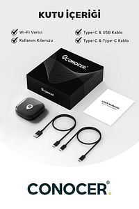 Apple Iphone Ios Ve Android Auto Uyumlu Kablosuz Carplay Adaptörü Wireless Carplay Çevirici ürün fotoğrafı