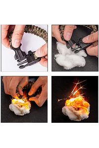 Gaddar Bileklik 12x1 Survival Bileklik Kamp Bıçaklı Ateş Çubuğu Bileklik Pusulalı Bileklik ürün fotoğrafı