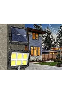 120 Cob Led 4,70 Mt Kablolu Solar Panel Güneş Enerjili 3 Mod Duvar Lambası ürün fotoğrafı