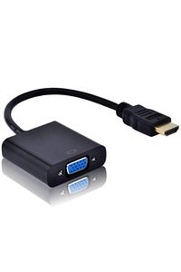 Tablet Projeksiyon Notebook Uyumlu Hdmi To Vga Kablo Siyah ürün fotoğrafı