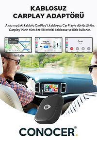 Apple Iphone Ios Ve Android Auto Uyumlu Kablosuz Carplay Adaptörü Wireless Carplay Çevirici ürün fotoğrafı