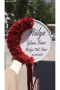 İsme özel Gelin tefi, tüylü tef ,deri def,isimli tef, süslü tef ürün fotoğrafı