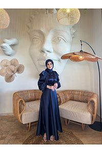 CİNDY LACİVERT TESETTÜR ABİYE ürün fotoğrafı